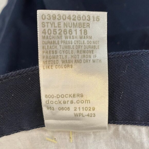 Dockers Mens Pants 42x30 Relaxed Fit Flat Front 100% Cotton Navy Straight Leg - Picture 7 of 9